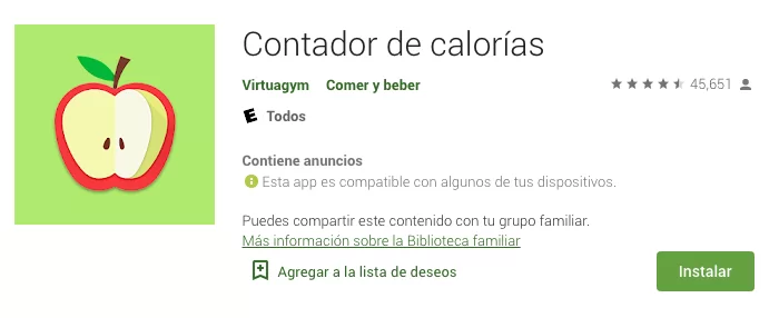 Contador de calorías